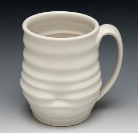 White Ringware Latte Cup by Kathy Kearns